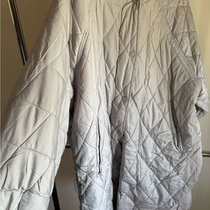 Zara Light Gray/Green Quilted Jacket